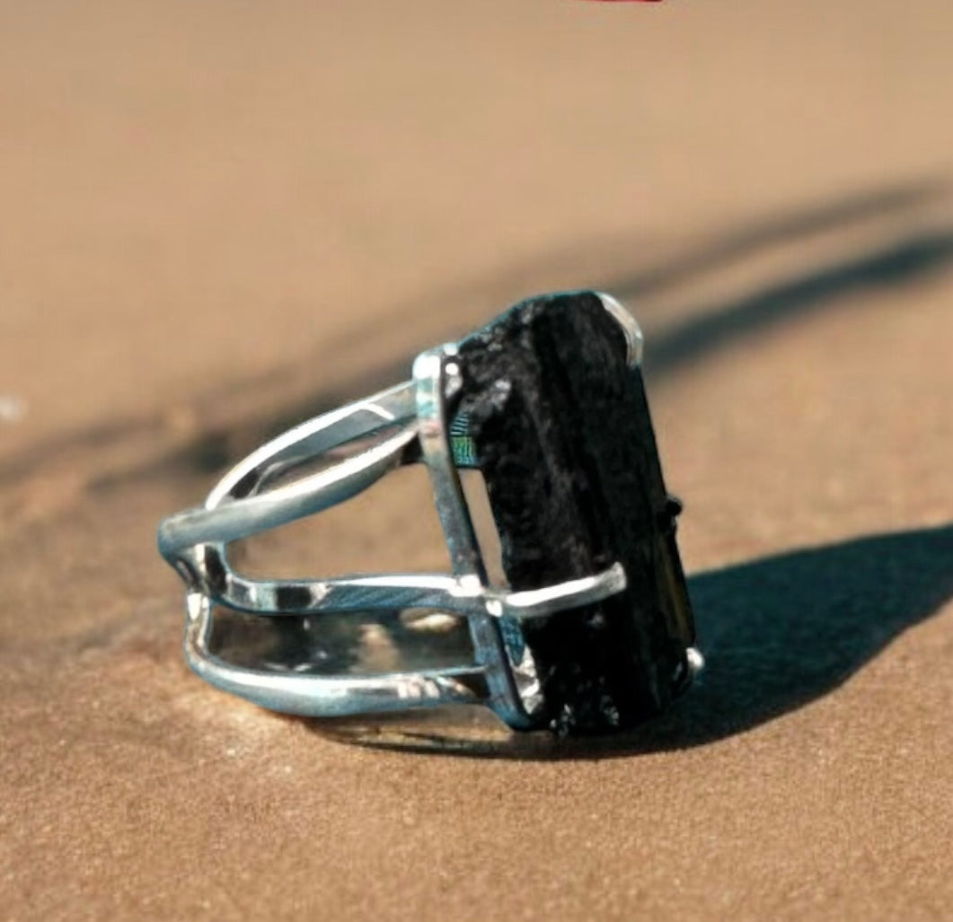 Amazonian Gem Black Tourmaline Ring