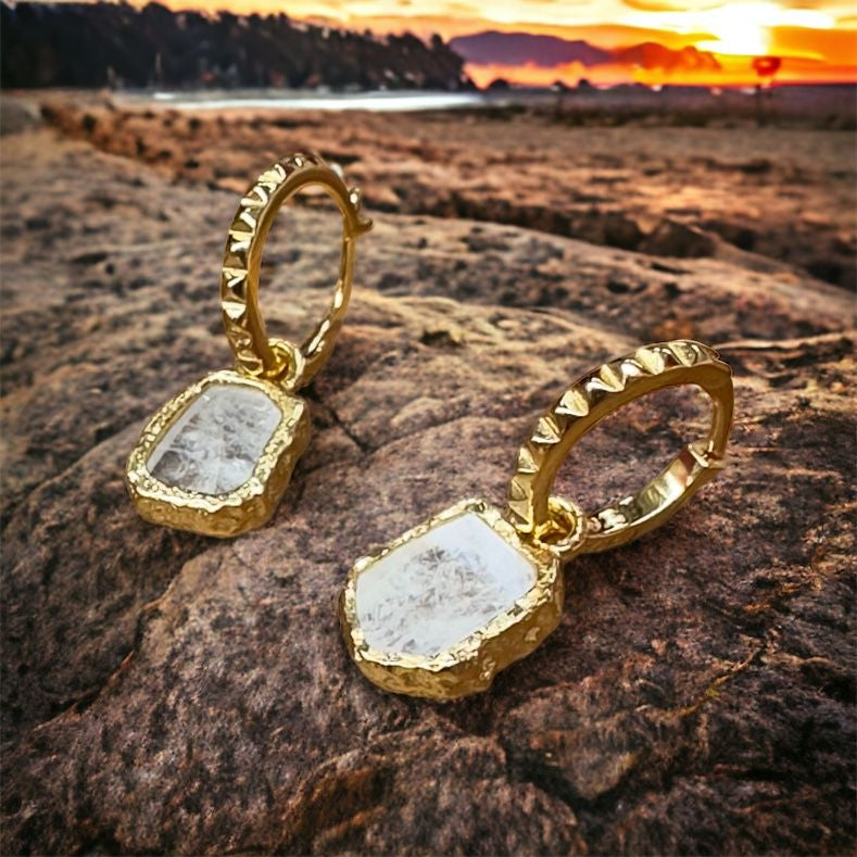 Zarif Moonstone Gold Earrings