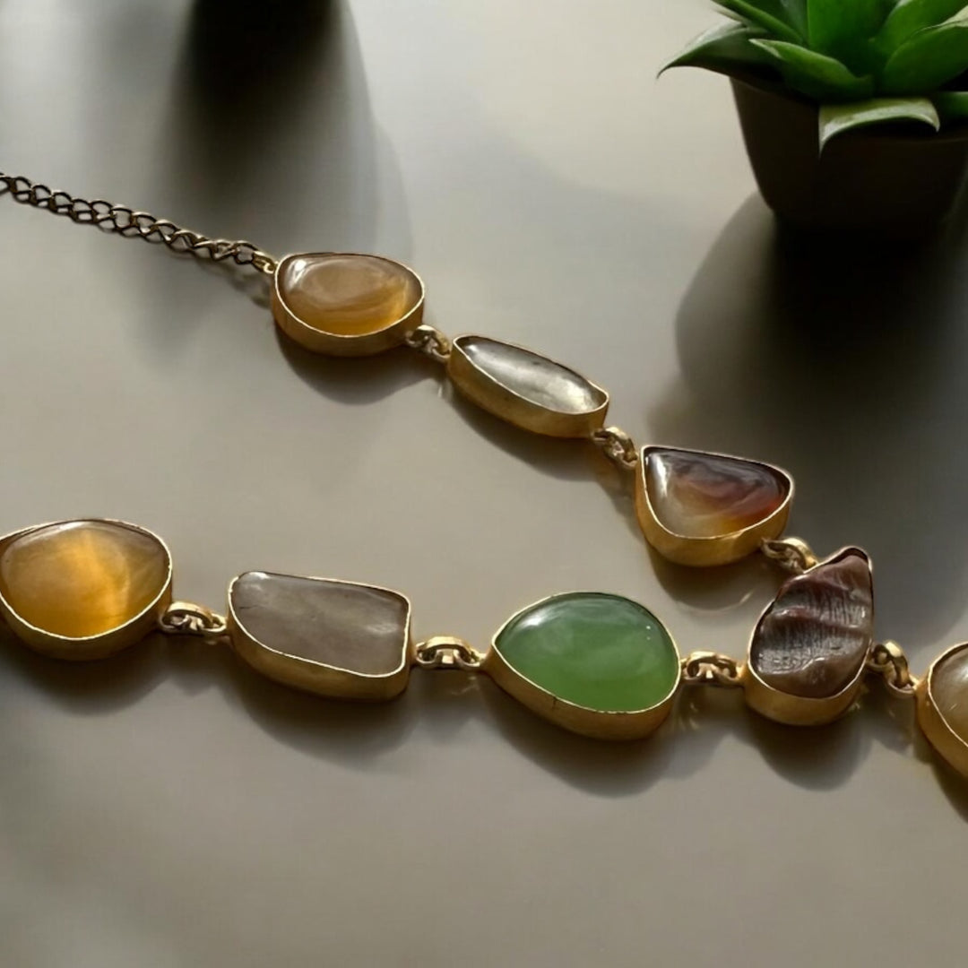 Ethnic Allure Natural Stone Necklace