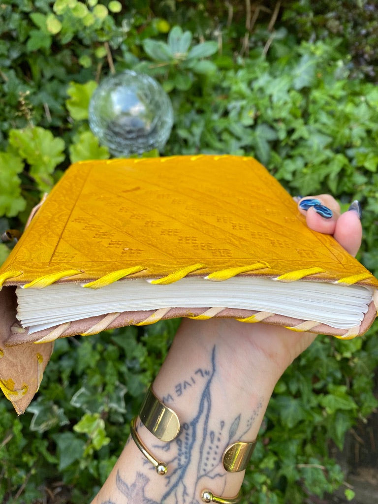 Yellow Journal with Tigers Eye stone 