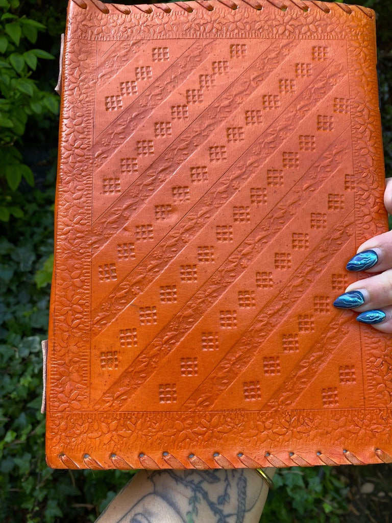 Orange Journal With Seven Chakra Crystals