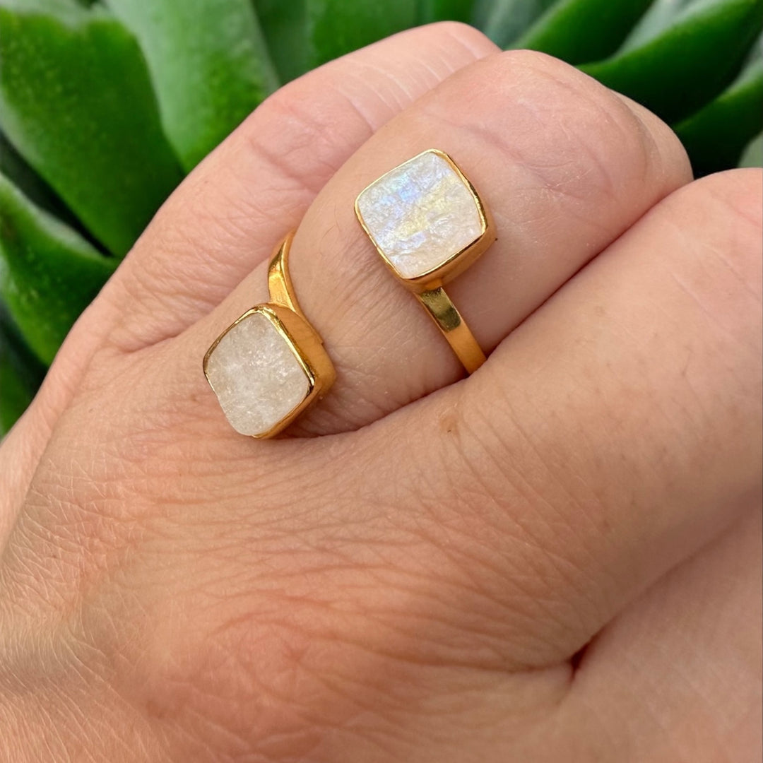 Infinity Rainbow Moonstone Wrap Ring