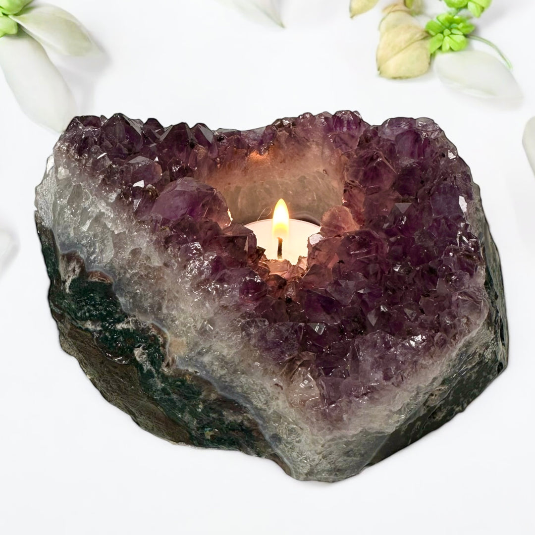 Amethyst Cluster Candle Holder"