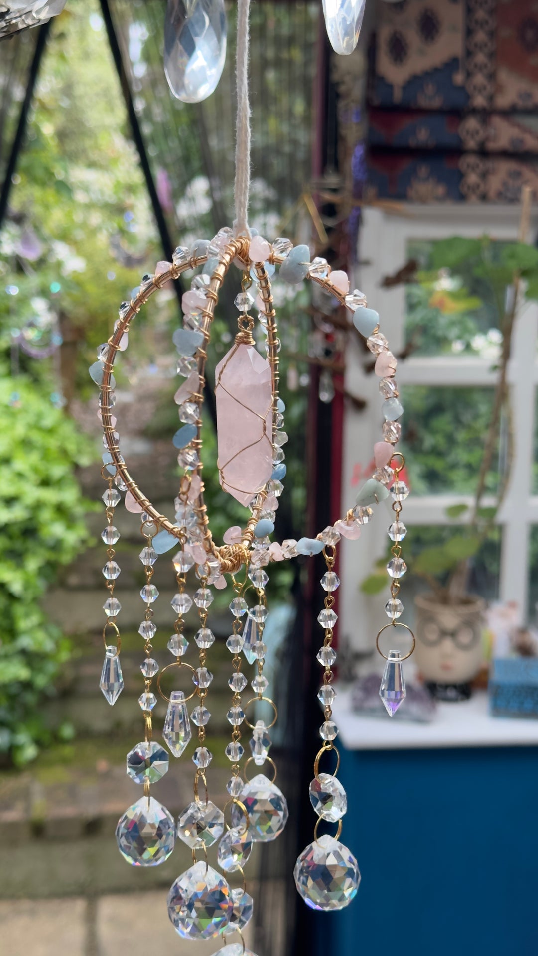 Rose Quartz Sparkly Sun Catcher