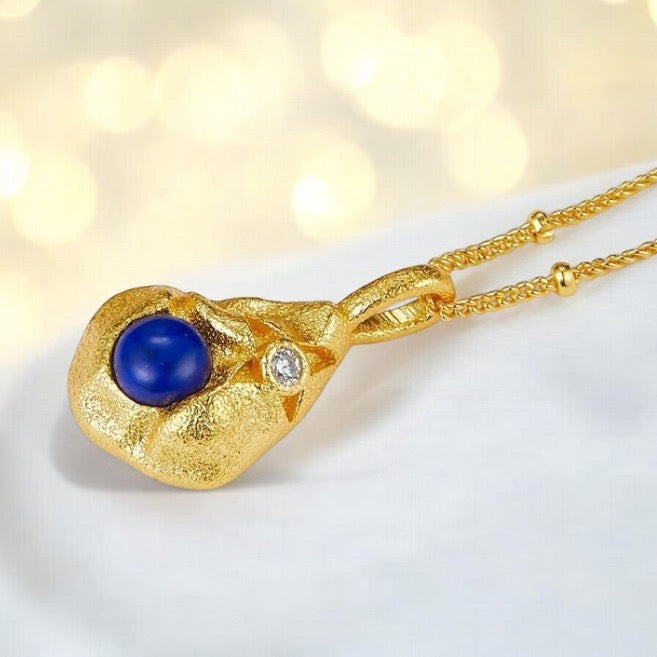 Lapis Lazuli Golden Nugget Pendant lp