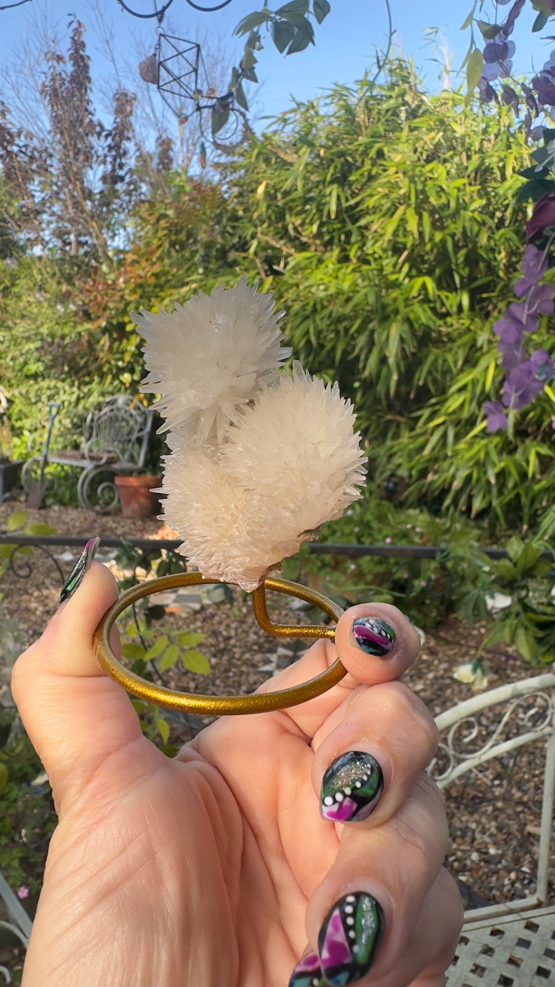 Clear Quartz Crystal Cluster on Stand