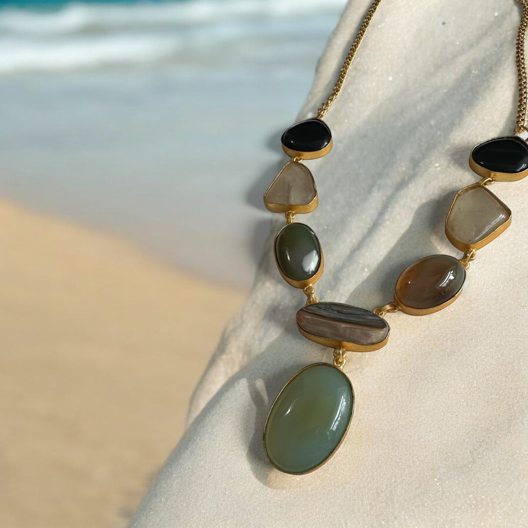 Ethnic Allure Natural Stone Necklace