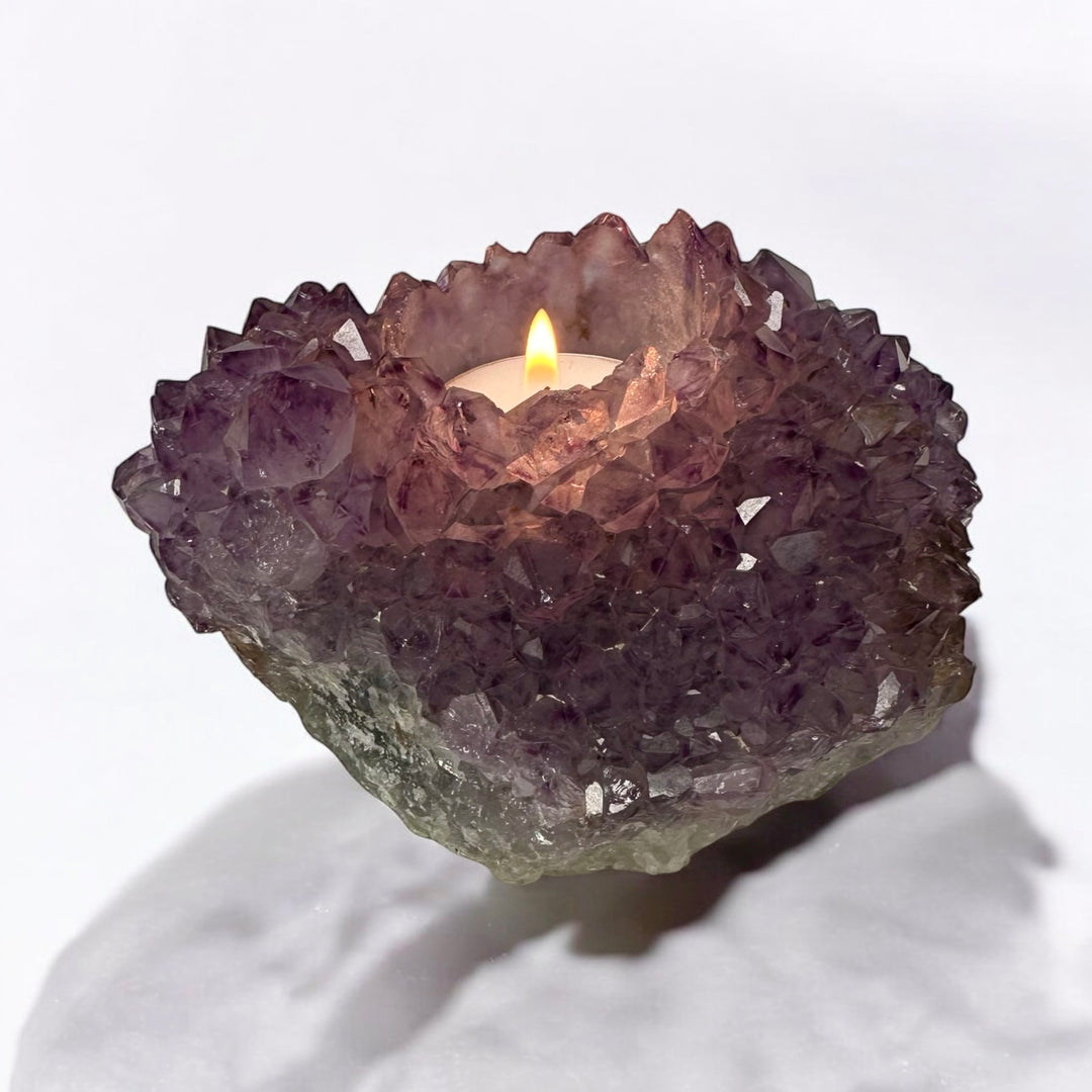 Amethyst Cluster Candle Holder"