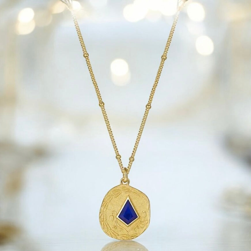 Lapis lazuli Amulet Pendant 
Necklace