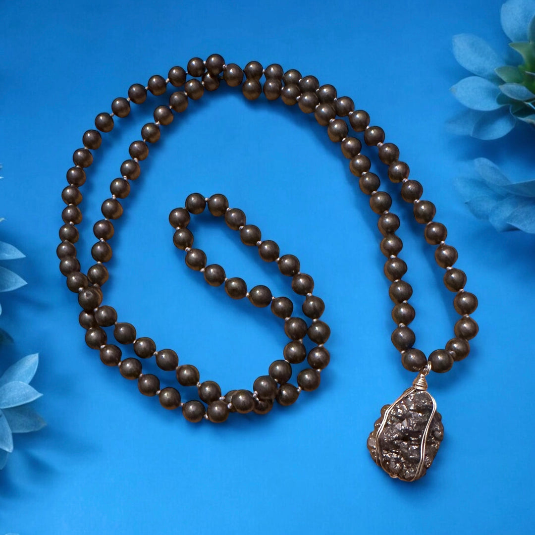 Pyrite Mala Necklace