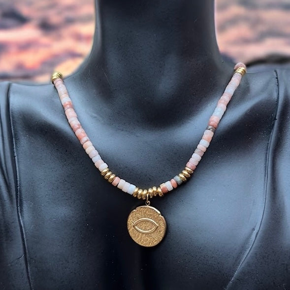 Eye Of Horus Rhodochrosite Necklace