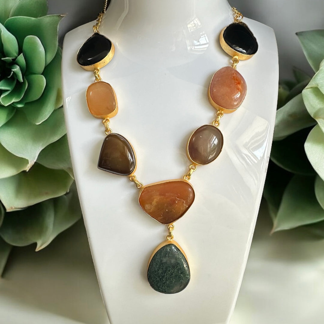 Ethnic Allure Natural Stone Necklace