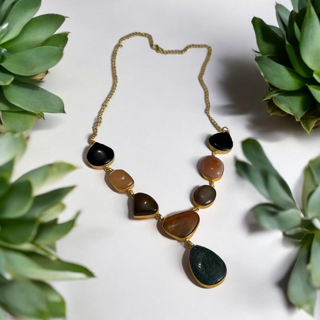 Ethnic Allure Natural Stone Necklace