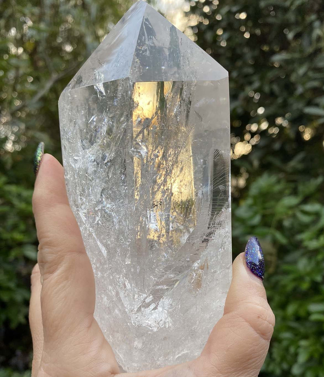 clear quartz crystal tower