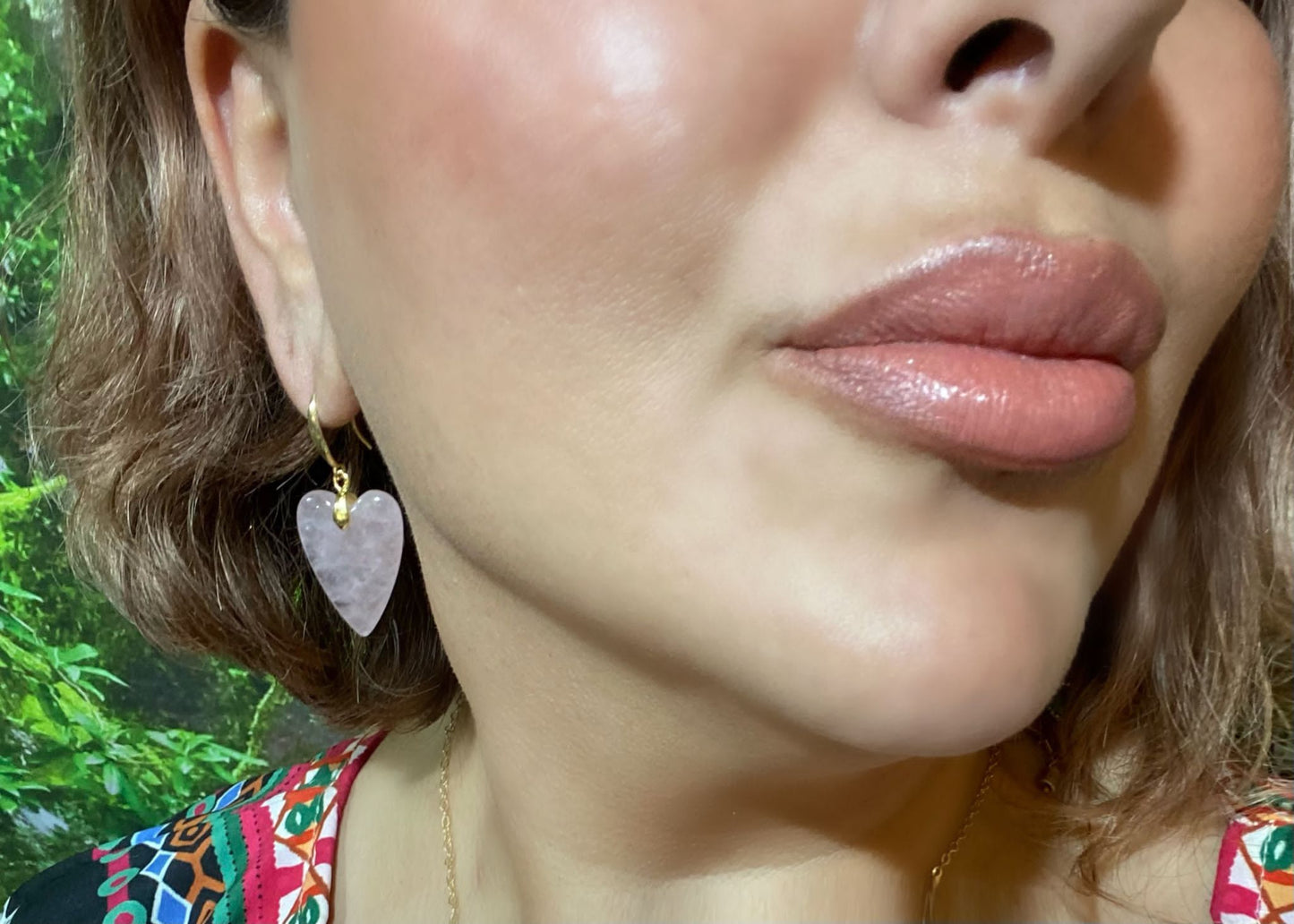 Rose Quartz Heart earrings