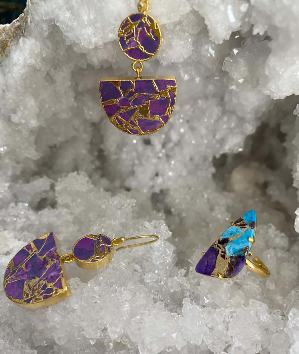 Purple hot sale turquoise earrings