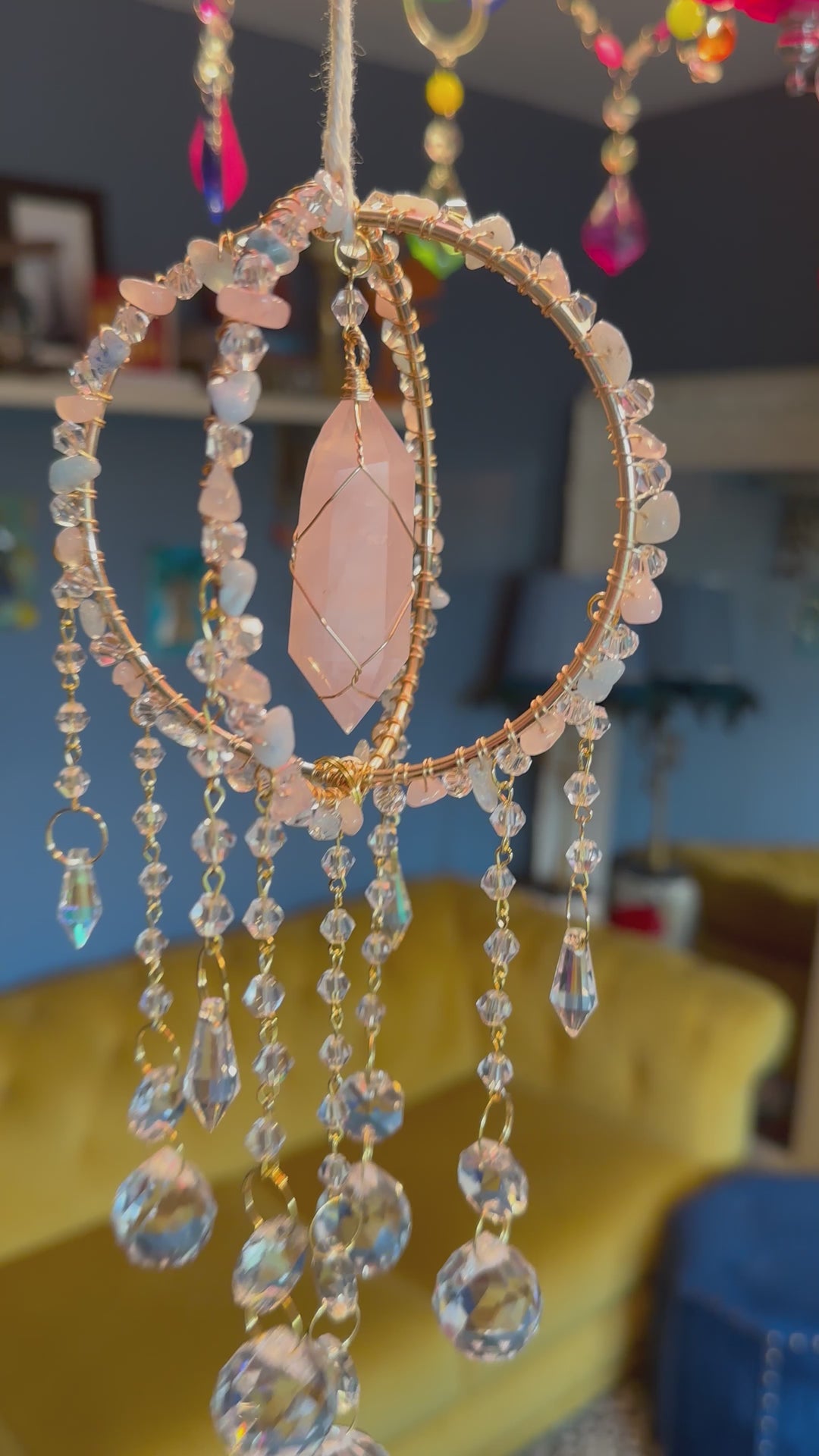 Rose Quartz Sparkly Sun Catcher