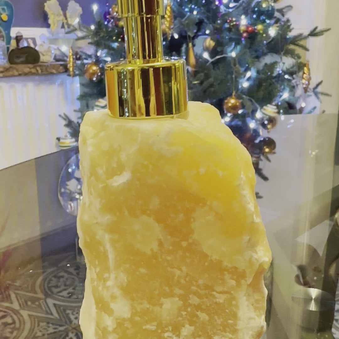 Yellow Jade Stone Soap Dispenser