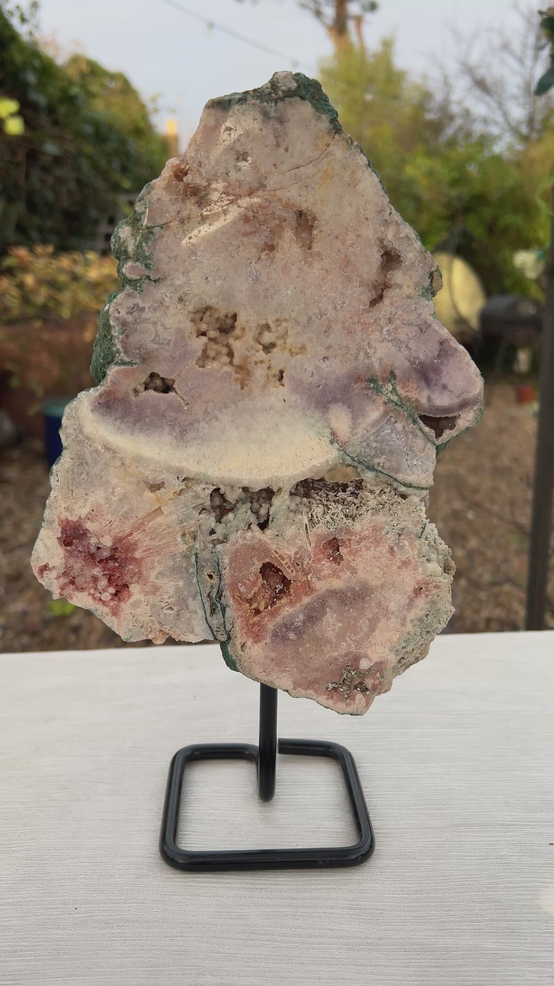 Pink Amethyst Slab Calming Crystal